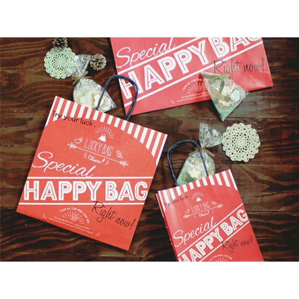 紙袋 ベルベ 1207 自動紐手提袋 T-2 HAPPY BAG