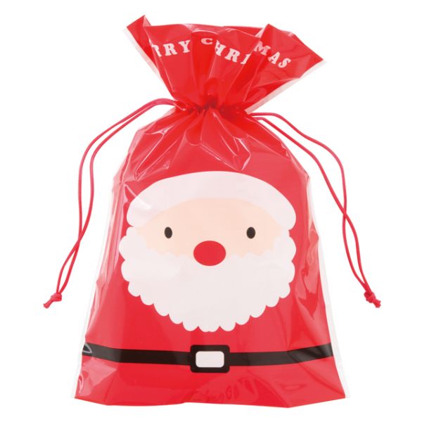 袋 クリスマスハッピーサンタアンドスノーマン 巾着バッグ-3(20枚) ヘッズ