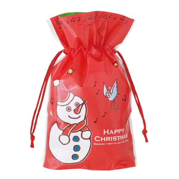 袋 クリスマスジョリーバンドギフト巾着バッグ-4(20枚) ヘッズ