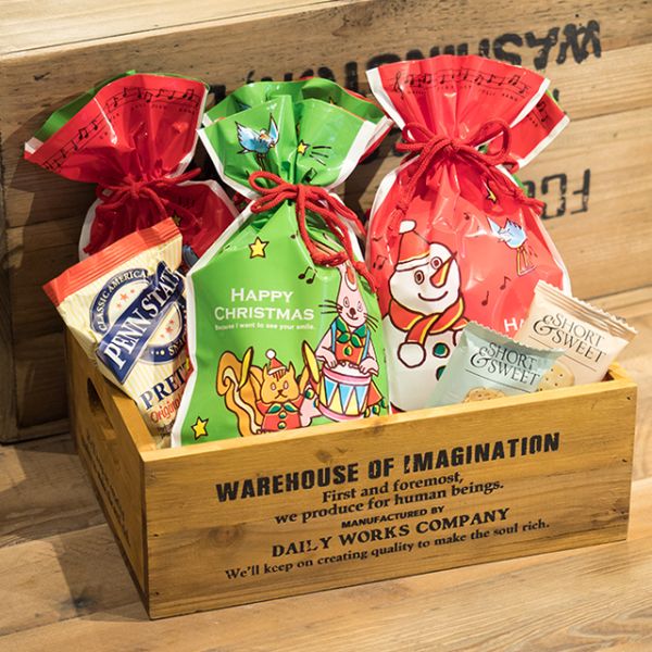 袋 クリスマスジョリーバンドギフト巾着バッグ-4(20枚) ヘッズ