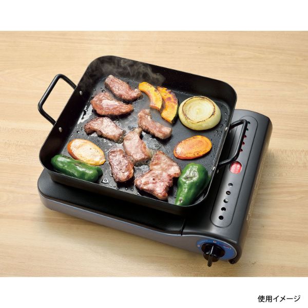 調理器具 IHでもガスでも使える鉄製角型プレート25×25cm パール金属