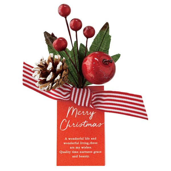 贈答用飾り クリスマスフルリールクリップ付/レッド-1(10個) ヘッズ