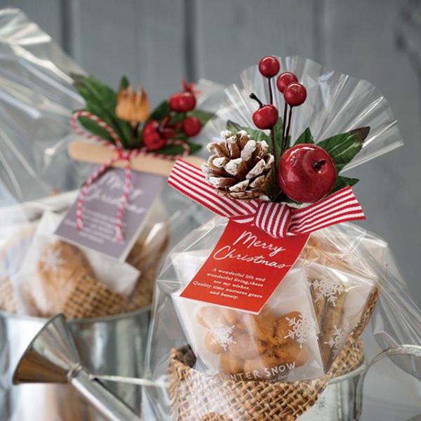 贈答用飾り クリスマスフルリールクリップ付/レッド-1(10個) ヘッズ