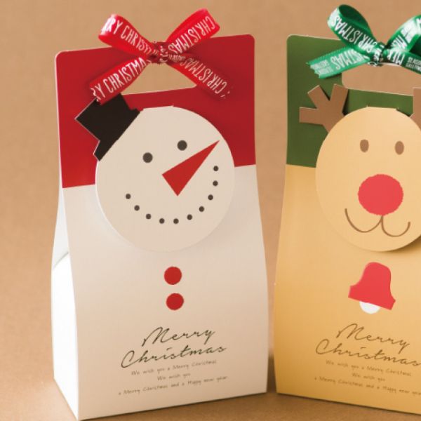 贈答箱 クリスマスオールドスノーマン ギフトBOXバッグ型-S(10枚 ヘッズ