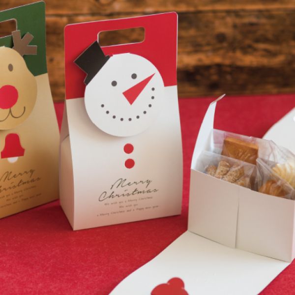 贈答箱 クリスマスオールドスノーマン ギフトBOXバッグ型-S(10枚 ヘッズ