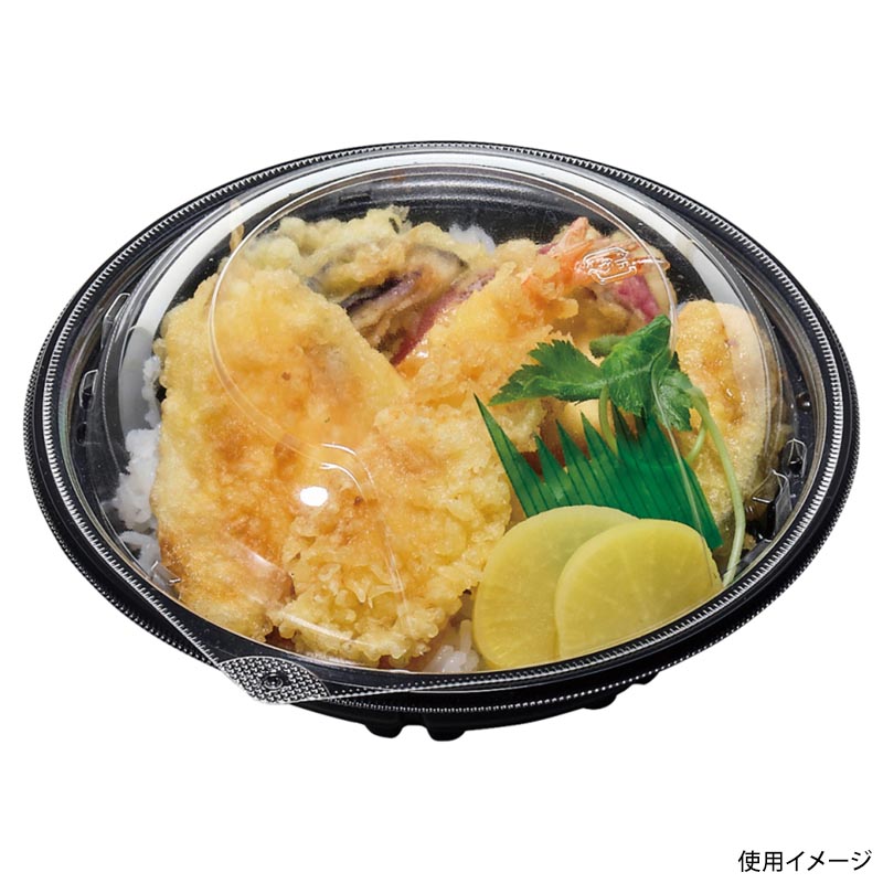 どんぶり容器 MSD新丼 18 本体 黒 エフピコ