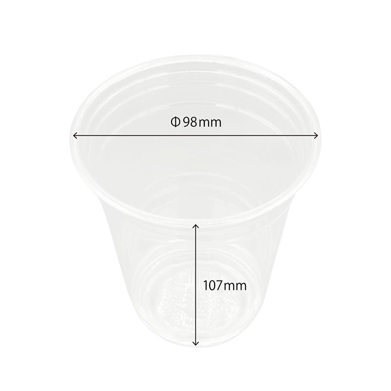 透明カップ バイオPETカップ HF98-12・14(φ98 12oz・14oz兼用) 赤松化成工業