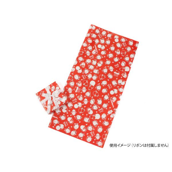 包装紙 豆サンタ 四六全判 レッド パックタケヤマ