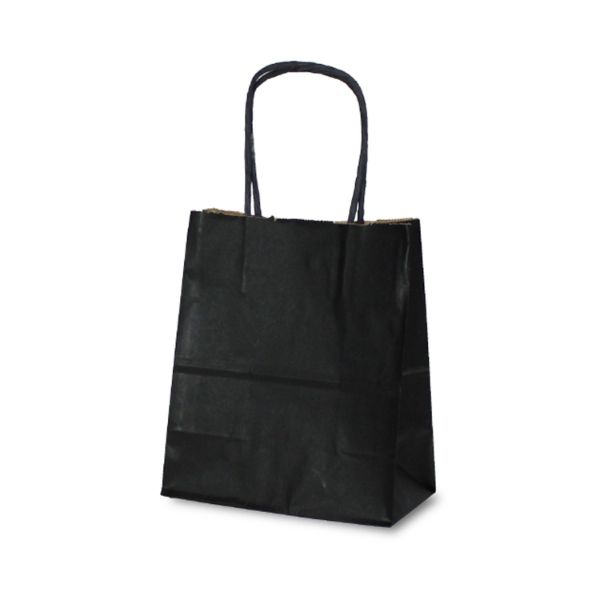 紙手提袋 1129 自動紐手提袋 T-1 カラー(黒) ベルベ