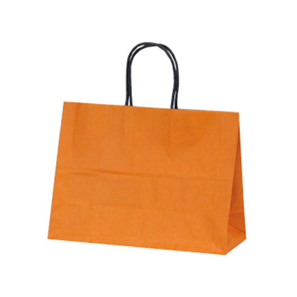 紙手提袋 1355 自動紐手提袋 T-6S カラー(オレンジ) ベルベ