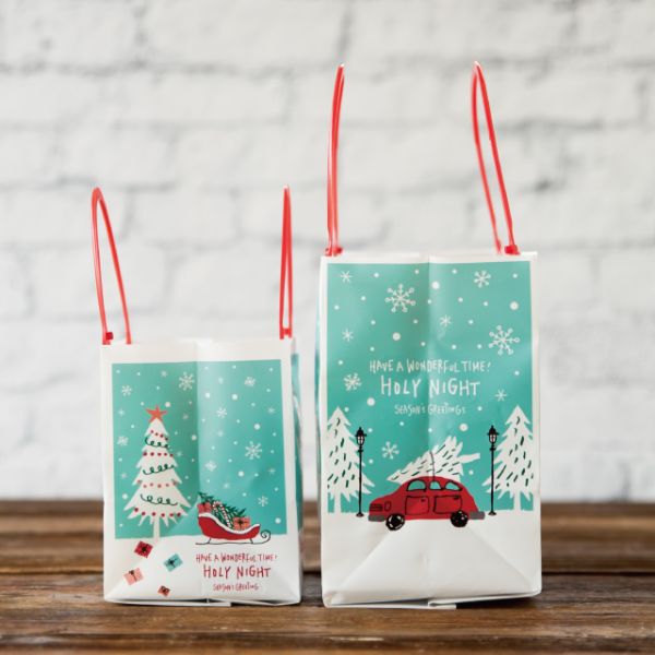 ギフトバッグ クリスマスミントブルー ギフトバッグ-2(20枚)