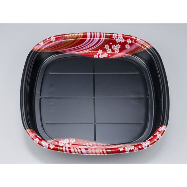 寿司容器 シーピー化成 SF角桶4 天香赤本体