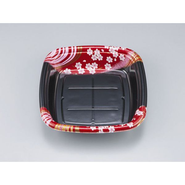 寿司容器 シーピー化成 SF角桶1 天香赤本体