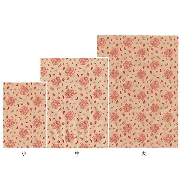 紙袋 大黒工業 平袋(中)未晒コットン KH-4012 七福神