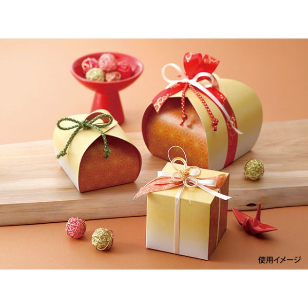 テイクアウトボックス 19-115YR キューブBOX 和衣 黄赤 ヤマニパッケージ