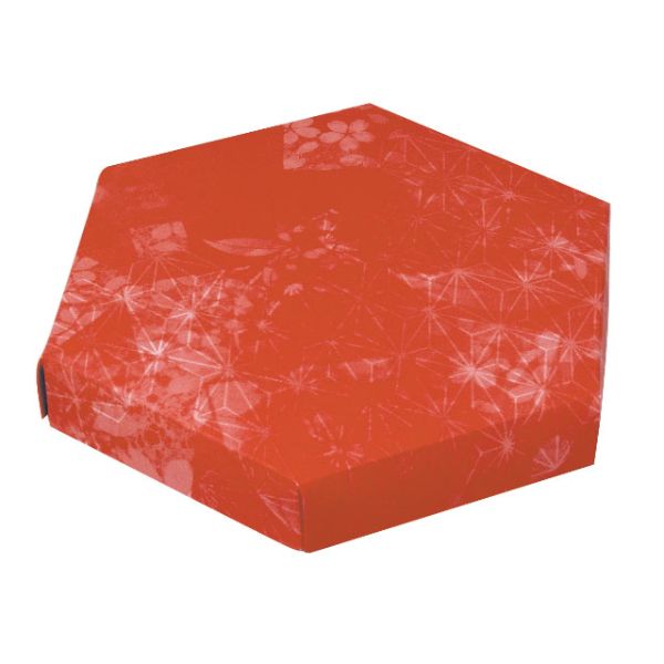 テイクアウトボックス 19-611K 六角(大)紅白 ヤマニパッケージ