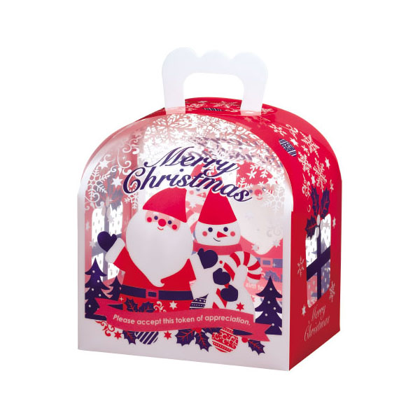 ケーキ箱 OM-207CH ギフトバッグクリスマス白 ヤマニパッケージ
