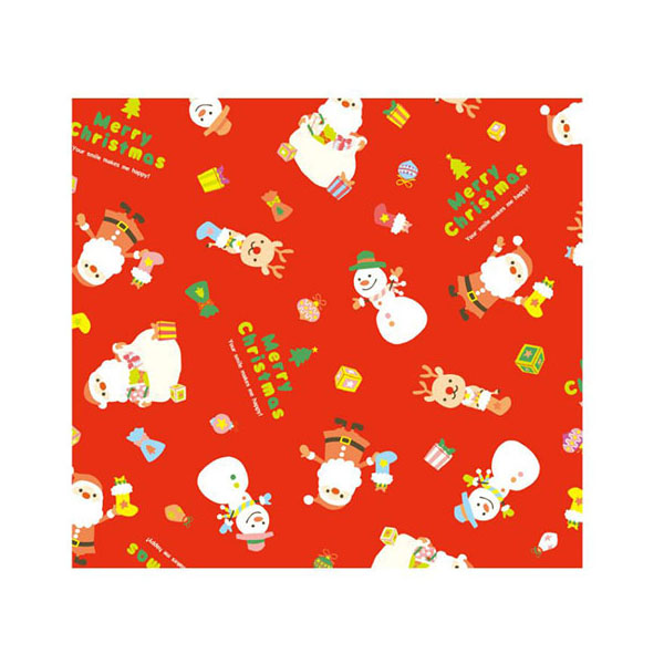 ラッピング ベルベ 616 包装紙 クリスマスバスケット (赤) 4/6半切