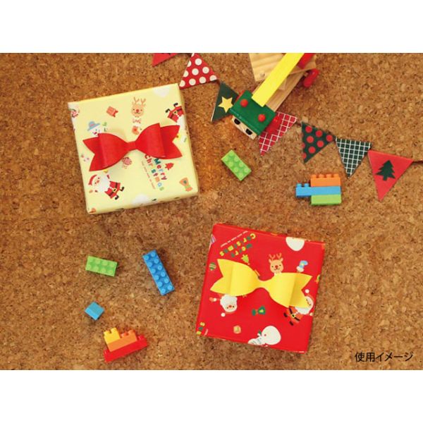 ラッピング ベルベ 616 包装紙 クリスマスバスケット (赤) 4/6半切