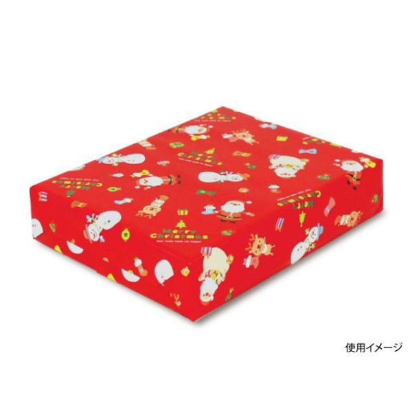 617 包装紙 クリスマスバスケット (赤) 4/6全判 ベルベ