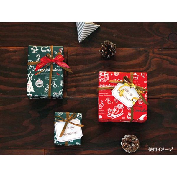 692 包装紙 アンティークノエル (グリーン) 4/6半切 ベルベ