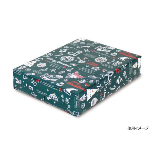 693 包装紙 アンティークノエル (グリーン) 4/6全判 ベルベ