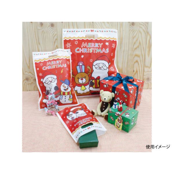 448 包装紙 クリスマスファミリー (赤) 4/6半切 ベルベ