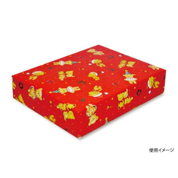 ラッピング ベルベ 613 包装紙 くまのクリスマス (赤) 4/6全判