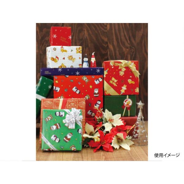 ラッピング ベルベ 613 包装紙 くまのクリスマス (赤) 4／6全判