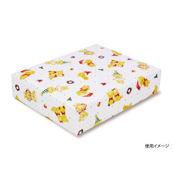 ラッピング ベルベ 615 包装紙 くまのクリスマス (白) 4/6全判