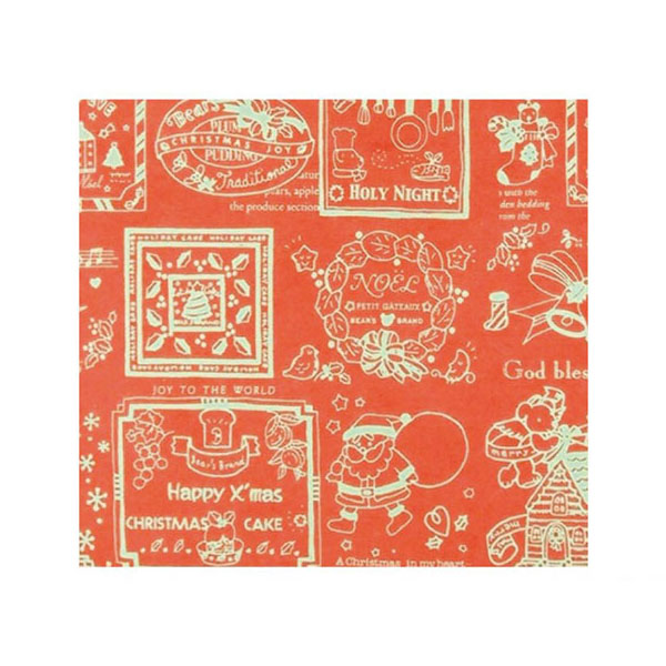 572 包装紙 クリスマスランド赤 4/6全判 ベルベ