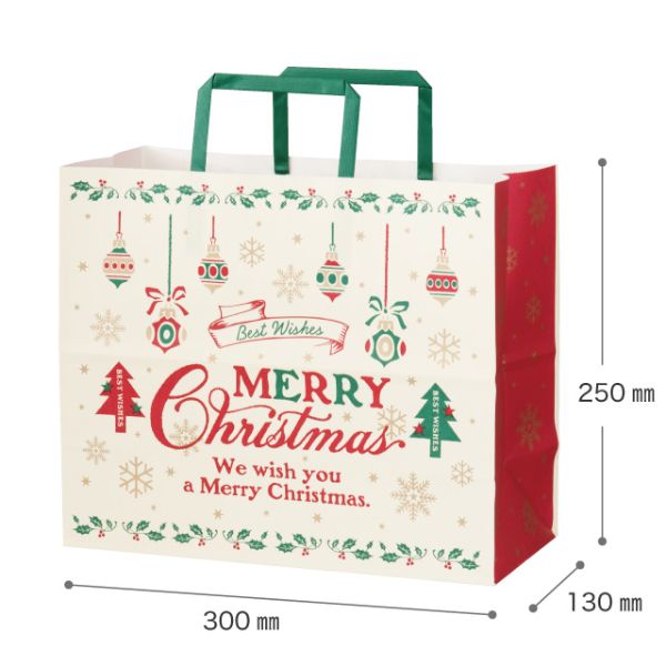紙手提袋 クラシカルクリスマス ペーパーバッグ-3(50枚) ヘッズ