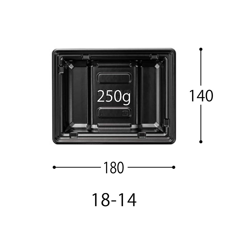 どんぶり容器 CF あわせ箱 18-14 黒-BK 身 中央化学