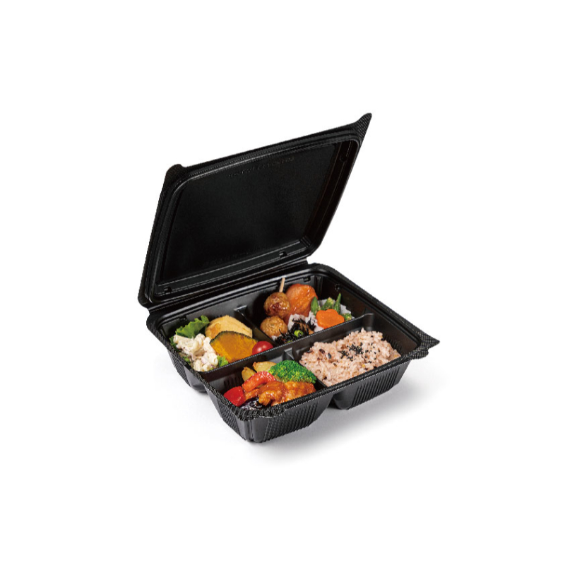弁当容器 バイオデリカ 嵌合弁当4S 黒 リスパック