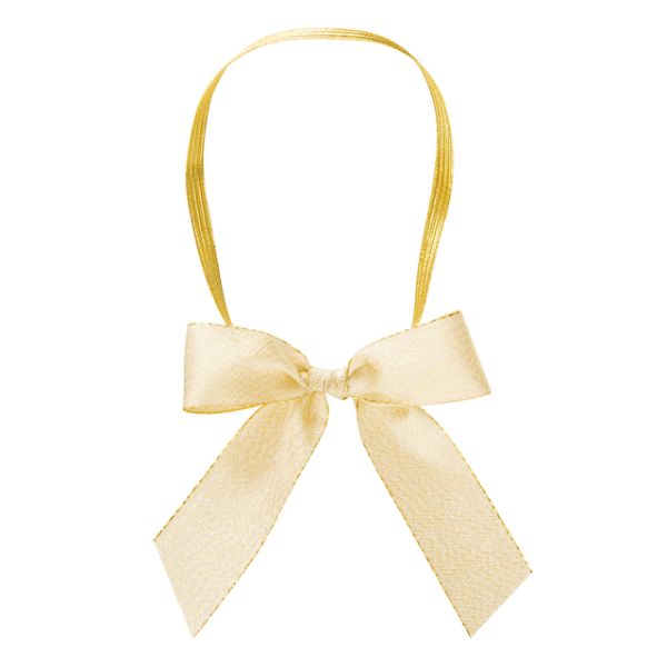 贈答用飾り ワンタッチゴムリボン-シャインゴールド(30個) ヘッズ