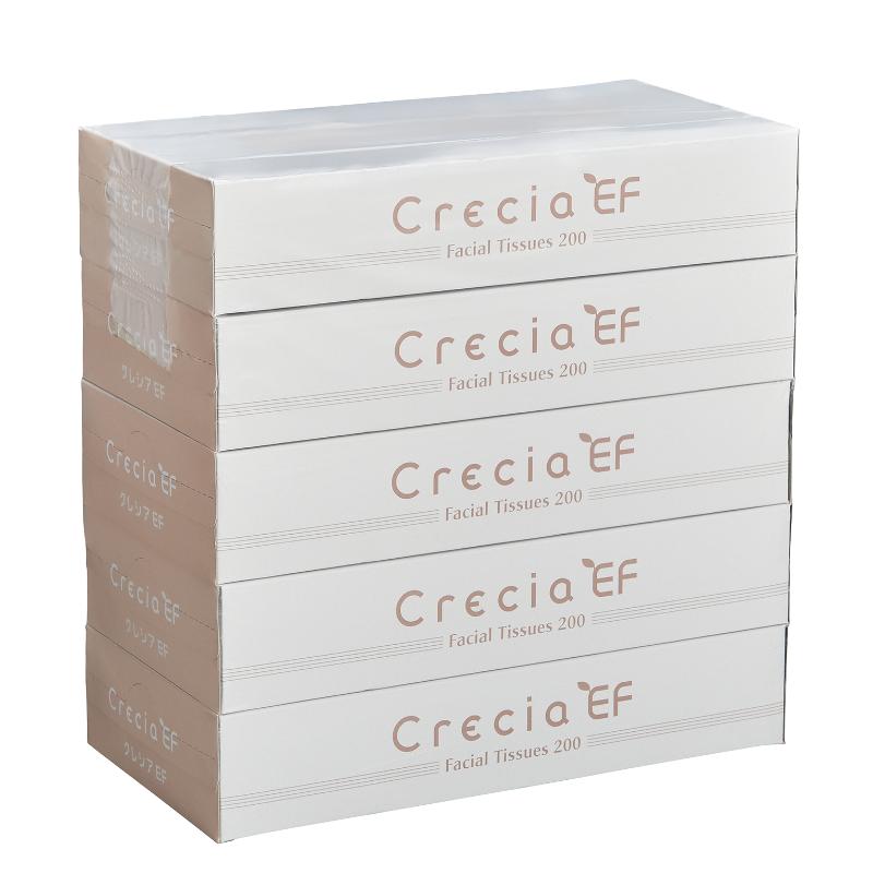 衛生・清掃用品 クレシアEF ティシュー レギュラー 2枚重ね200組(400枚)×5BOX 日本製紙クレシア