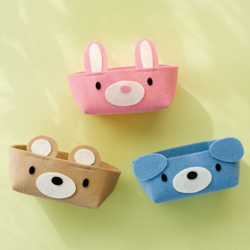ヘッズ 布製バスケット キッズアニマルトレイ ウサギ-1(10枚)
