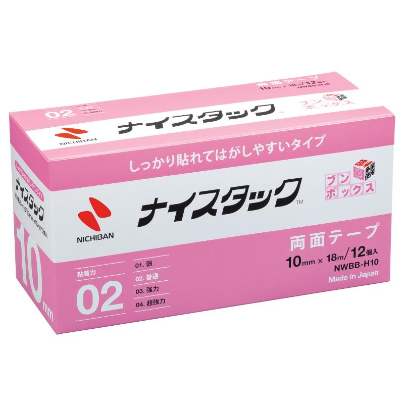 両面テープ ナイスタックTMしっかり貼れてはがしやすいタイプ 10×18 12巻入 ニチバン