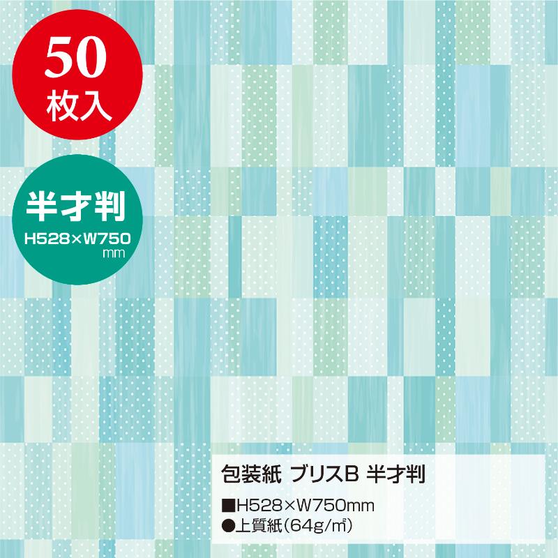 ギフト資材 49-1437 包装紙 ブリスB 半才判 50枚入 ササガワ