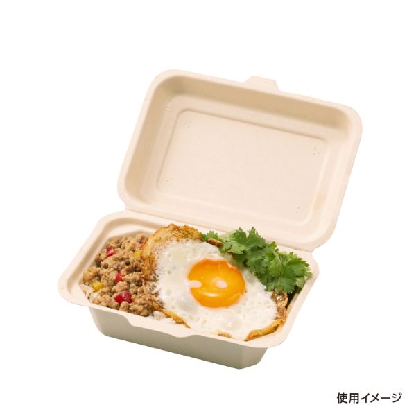 エコ容器 BB竹バガス ランチ 180-130 パルプモールド フードパック クラフト色【weeco】