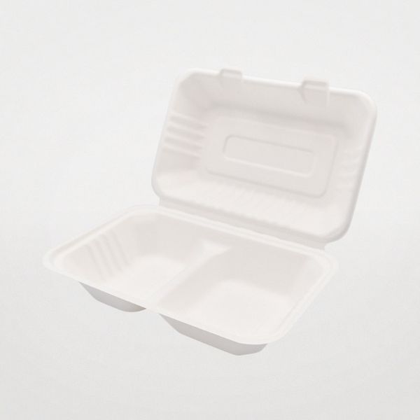 エコ容器 ABバガス ランチ240-150-2 パルプモールド フードパック 白色【weeco】