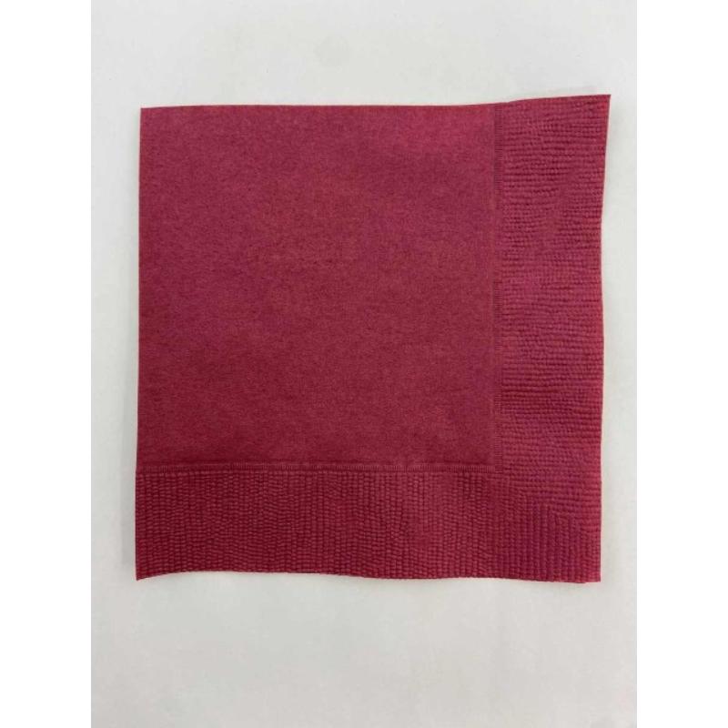 店舗資材 2P4ツ折り約250mm角カラーナプキン(ワインレッド) SC-24 オリエンタル紙業