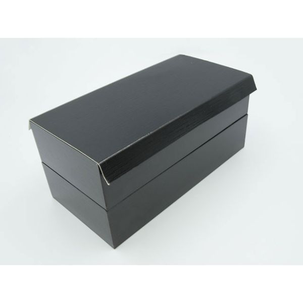 重箱・おせち容器 黒漆 貼箱 180-100 二段 パックスタイル
