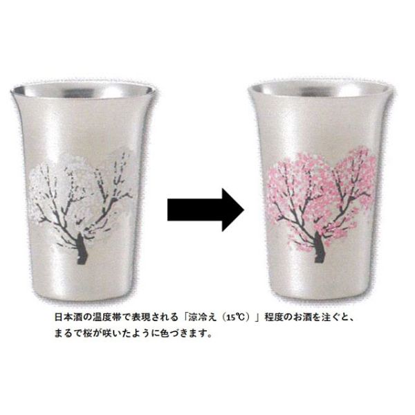 グラス まどろむ酒器 桜 150mL 新越ワークス