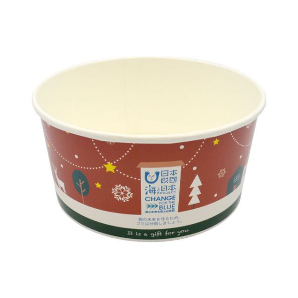どんぶり容器 CO-1.5L-176 クリスマス赤 パックスタイル