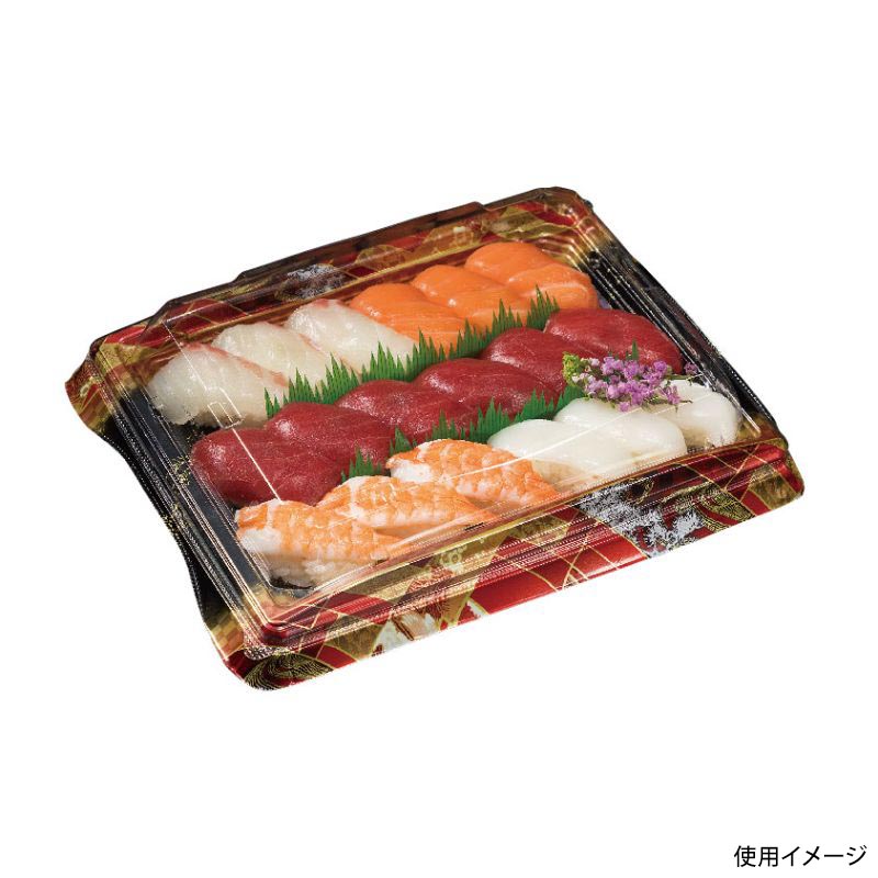 寿司容器 バイオPS 魅せ盛桶 18B 晴れ着赤 リスパック