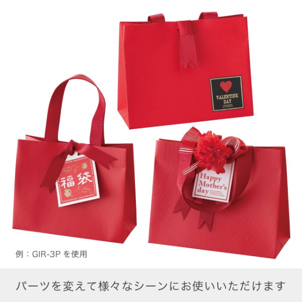 紙手提袋 ギフトレッドハンドル付キペーパーバッグ-2(10枚) ヘッズ