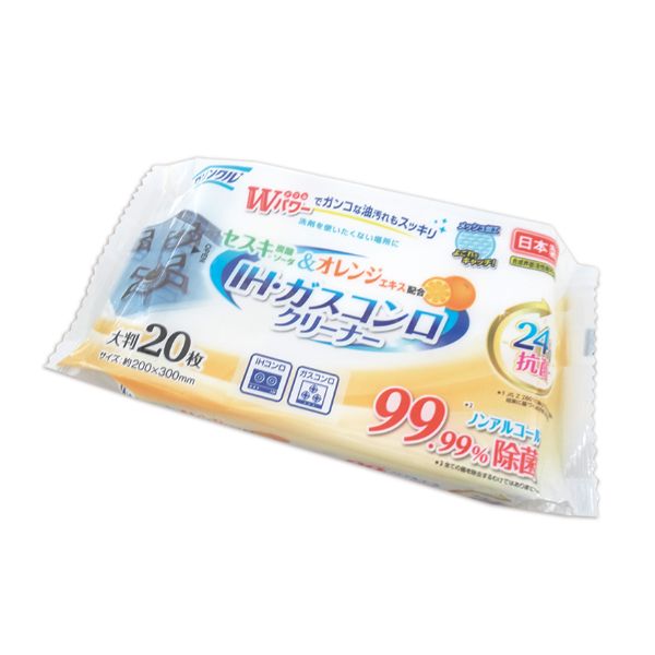 ウエットシート LD-604 クリンクル 24H抗菌 IH・ガスコンロクリーナー(20枚) Life-do.Plus