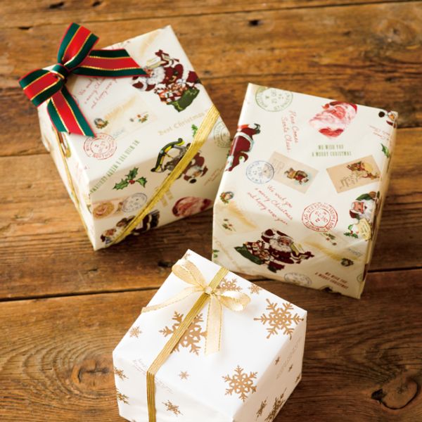 クリスマスアンティークサンタ 包装紙-1(50枚) ヘッズ