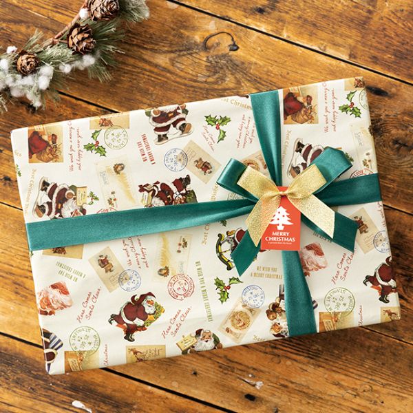 クリスマスアンティークサンタ 包装紙-1(50枚) ヘッズ
